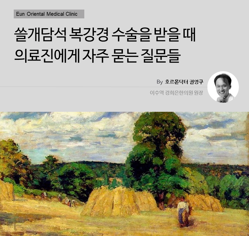 쓸개담석 복강경 수술을 받은 뒤 후유증 치료